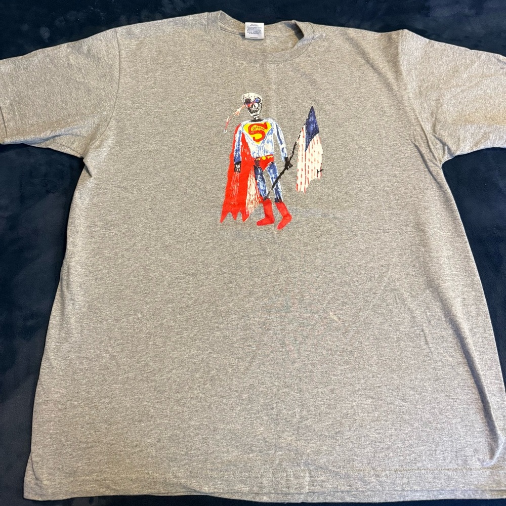 Supreme Gray Superhero Graphic Tee